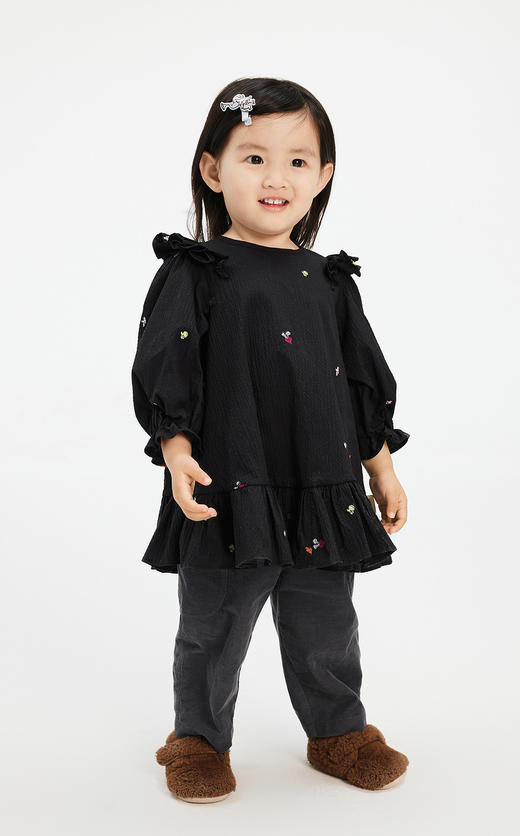 jnby  23年秋款  刺绣泡泡纱长袖连衣裙 YN8G11580 商品图5