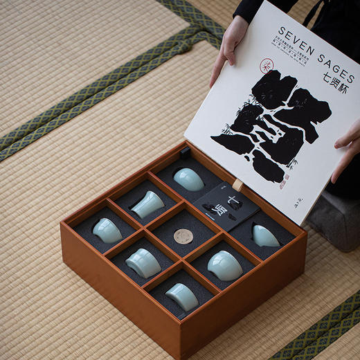 【48小时发货】汝山明 汝窑主人杯 天青釉玉璧底系列七贤杯 商品图9