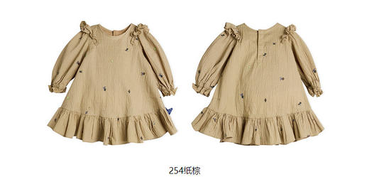 jnby  23年秋款  刺绣泡泡纱长袖连衣裙 YN8G11580 商品图8