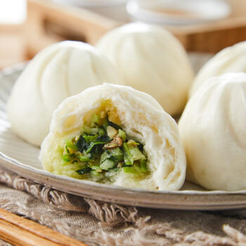 避风塘香菇菜包840g/24只素包子港式早茶点心速冻早餐食品半成品早饭 商品图5