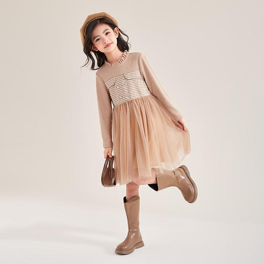 笛莎Deesha 连衣裙2023秋季新款甜美拼接香风连衣裙 商品图2