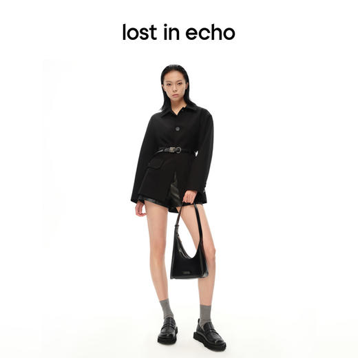 [捡漏价]lost in echo设计师品牌简约高级通勤百搭圆头切面厚底增高乐福鞋 商品图1