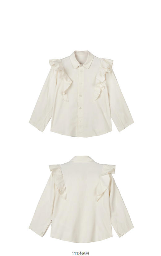 jnby  23年秋款  木耳边长袖衬衣 1N8210270 商品图11