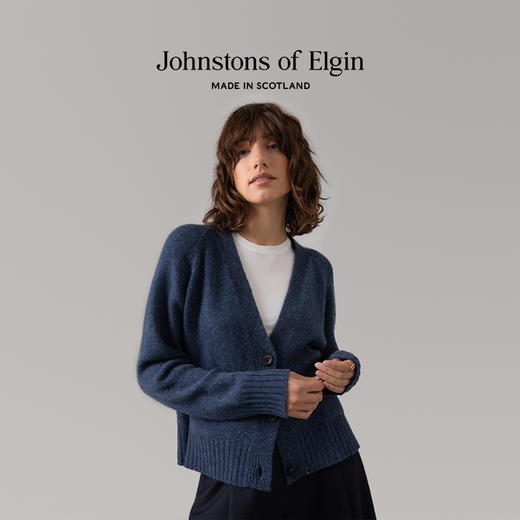 Johnstons of Elgin 女士Donegal彩点纱羊绒V领开衫 商品图1