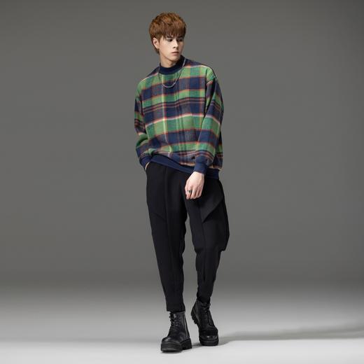 PINLI品立秋季新品男纯色小脚休闲裤潮牌百搭束脚黑色九分裤B233117018 商品图1