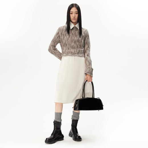 赵丽颖同款lost in echo黑色显瘦时尚增高切面厚底马丁靴短靴女 商品图3