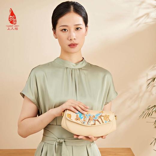SAINTJOY/上久楷 宋锦斜背包 锦织玉叶 BWS23B0202 商品图6