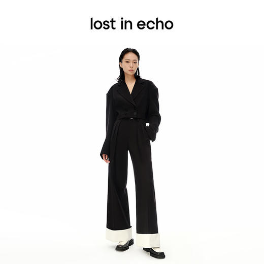 lost in echo设计师品牌小众百搭方头滚边切面浅口乐福鞋厚底增高 商品图1