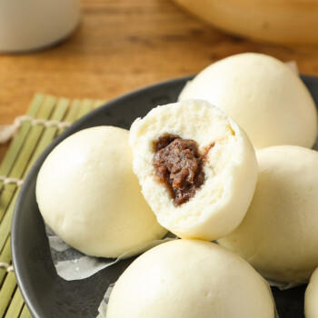 避风塘豆沙包700g35g*20个儿童早餐速冻包子速食面点早茶早点 商品图2