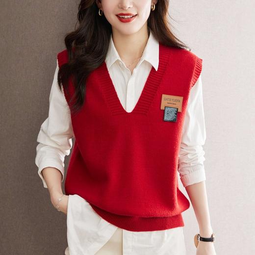 叠穿针织马甲女，新款春秋女士毛衣背心外穿v领小坎肩马夹外搭CC-MY8935 商品图8