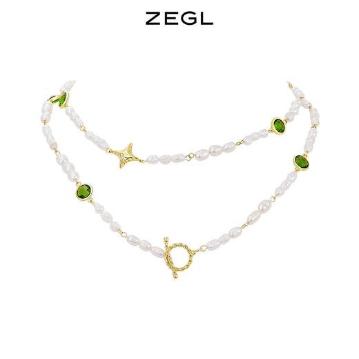 ZEGL淡水珍珠项链女2023年新款高级感轻奢小众锁骨毛衣链夏天配饰 商品图0