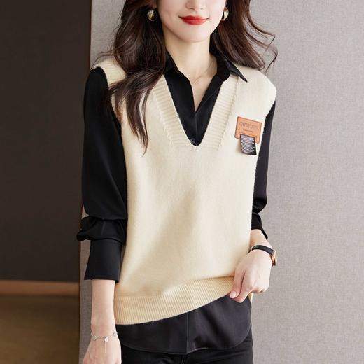 叠穿针织马甲女，新款春秋女士毛衣背心外穿v领小坎肩马夹外搭CC-MY8935 商品图5