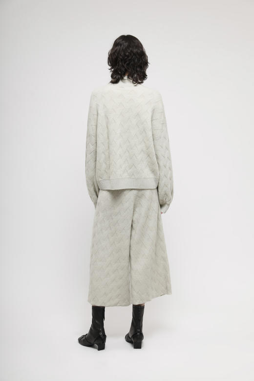 BYARN LOGO提花羊绒阔腿裤 商品图2