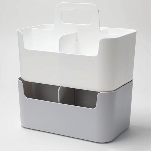 手提N塑料收纳篮 白色 商品图3