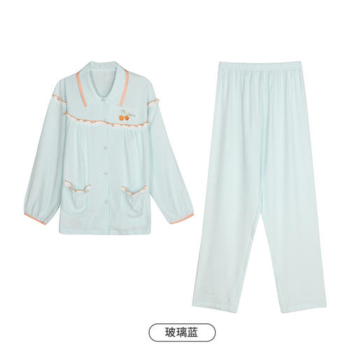 都市丽人好睡好眠女士睡衣软绵绵1.0梭织棉薄款长袖长裤类家居服套装LH31J8 商品图10