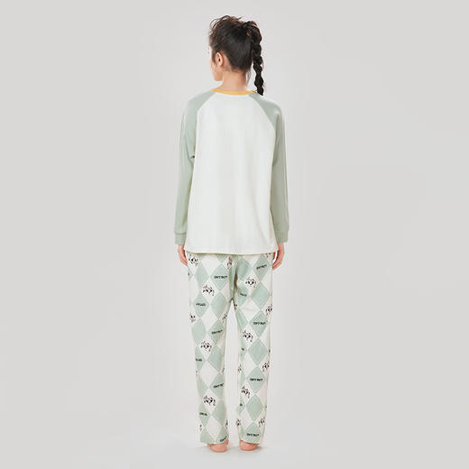 都市丽人舒适外出女士睡衣26支棉质单面女士棉质薄款长袖长裤类家居服套装LH32K4 商品图3