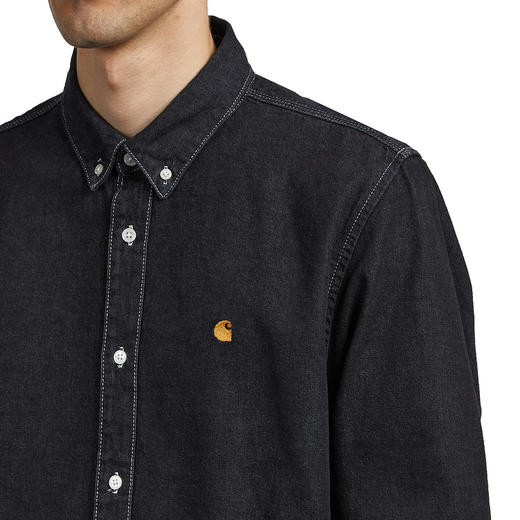 卡哈特 新款 刺绣小标 尖领扣领牛仔长袖衬衫 Z-10967 商品图7