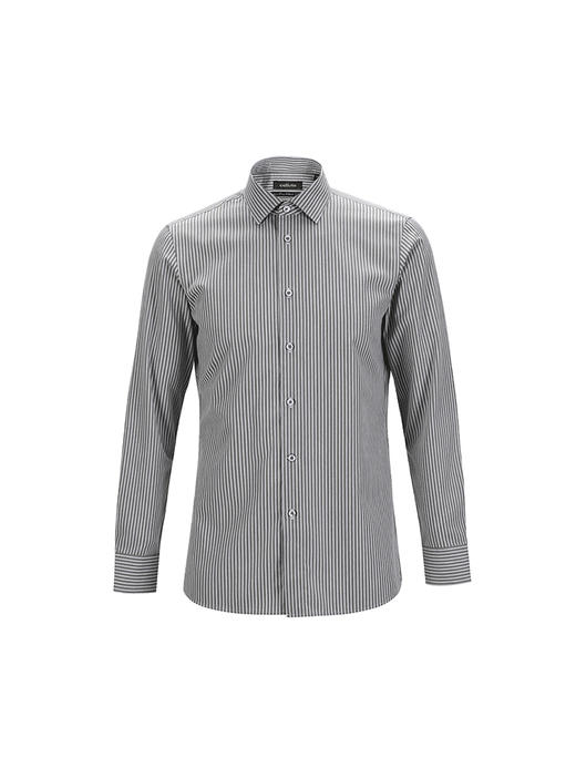 callisto绿色条纹全棉长袖衬衫 FSSTL006C GR 商品图3