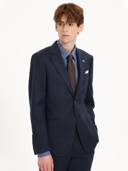 callisto藏青绵羊毛羊绒混纺套西-西服 FSBWJ028C NA 商品图3