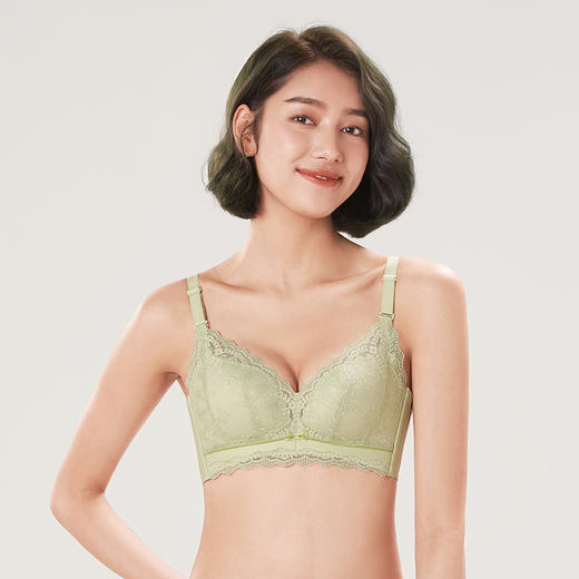 都市丽人自然舒适AB杯适穿蕾丝内衣两种厚度3/4杯常规文胸树脂胶圈三排扣新年本命年红品LB31M7 商品图1