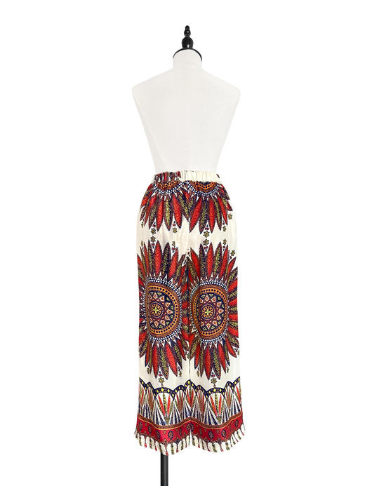 TYNVIE 配布边吊脚裤-橘色印花 商品图8