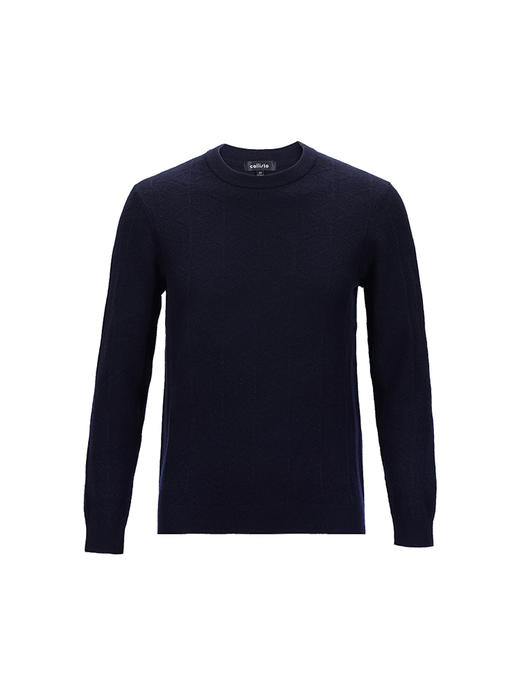 callisto灰朦蓝羊毛羊绒圆领针织衫
 FSKNW051Y NA 商品图3