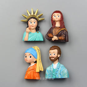 卡通梵高冰箱贴磁吸网红冰箱贴3d立体贴装饰贴磁铁