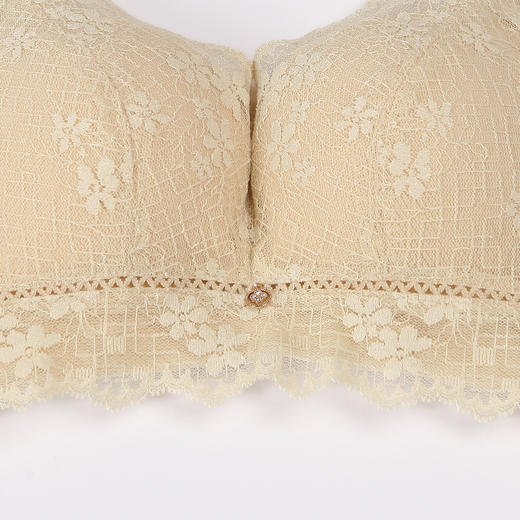 都市丽人聚拢升杯A杯适穿舒适更聚拢蕾丝内衣加加厚款3/4杯常规文胸无钢圈三排扣新年本命年红品YB35A1 商品图4