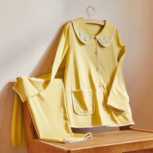 都市丽人单面无尘棉女士棉质薄款长袖长裤类家居服套装LH31G6 商品图6