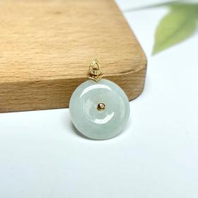18K翡翠吊坠-水滴平安扣