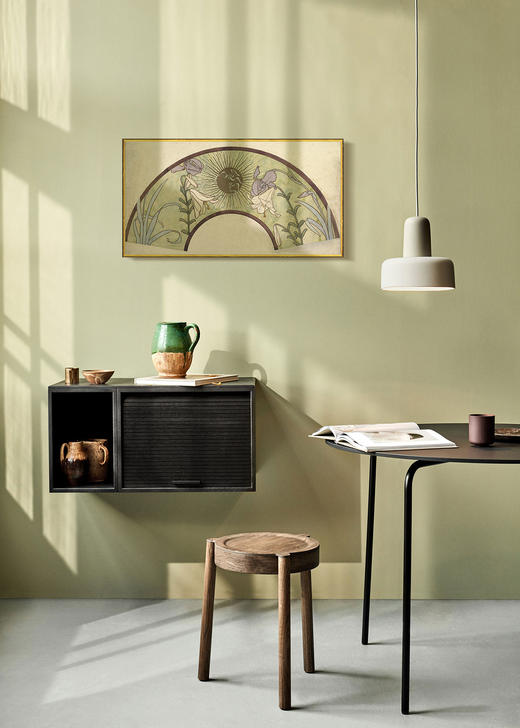 伽罗生活装饰挂画-穆夏-百合花和鸢尾花的扇子设计 P327（10个工作日内发货） 商品图1