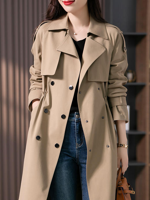 【定制25天】风衣外套女系带英伦风穿搭2023秋季新款设计感中长款大衣高端 商品图3