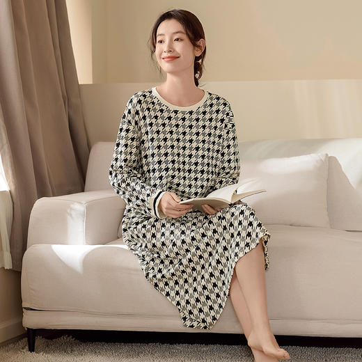 康妮雅睡衣女式长袖睡裙 商品图0