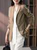 87858原形休闲小西装外套女2024秋季新款韩版气质职业设计感开叉西服 商品缩略图3