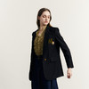 谜底西装外套女2023秋季新款翻驳领宽松绣花一粒扣西服233MW0970 商品缩略图1