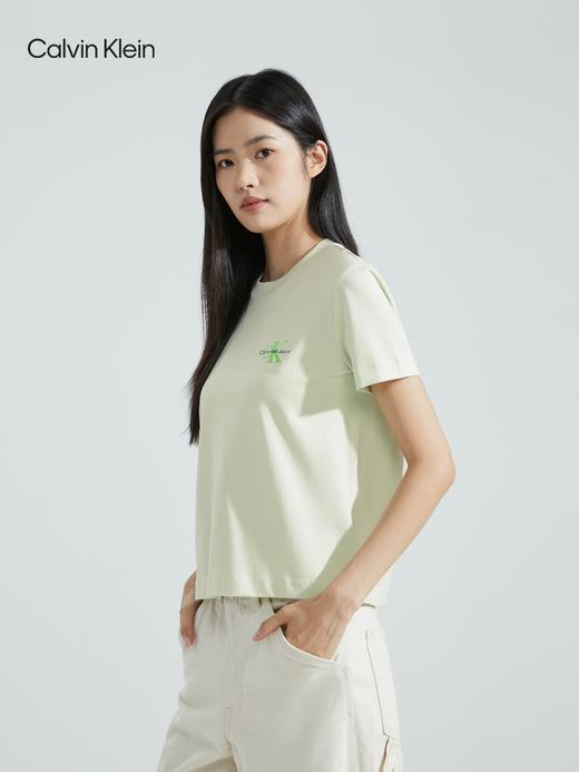 【海南专供价】CKJ新款女士时尚层叠刺绣字母圆领短袖T恤J218883 商品图4