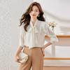 新款长袖衬衫百搭小众洋气显瘦系带时尚宽松春秋上衣春季 商品缩略图4