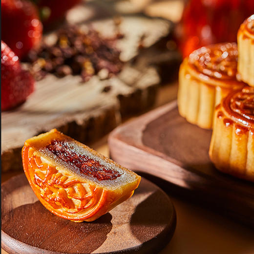 2023 锋味派中秋月饼礼盒 众星捧月 月饼礼盒480g 黑松露火腿 叉烧五仁 草莓枫糖花椒 3味8粒 商品图4