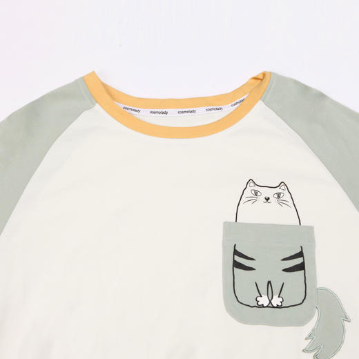 都市丽人舒适外出女士睡衣26支棉质单面女士棉质薄款长袖长裤类家居服套装LH32K4 商品图4