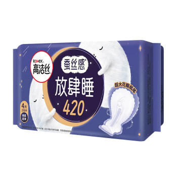 高洁丝Kotex放肆睡花瓣扇尾420mm4片超长夜用大扇尾丝薄棉柔卫生巾 /个人护理 /女性护理 /卫生巾 商品图2
