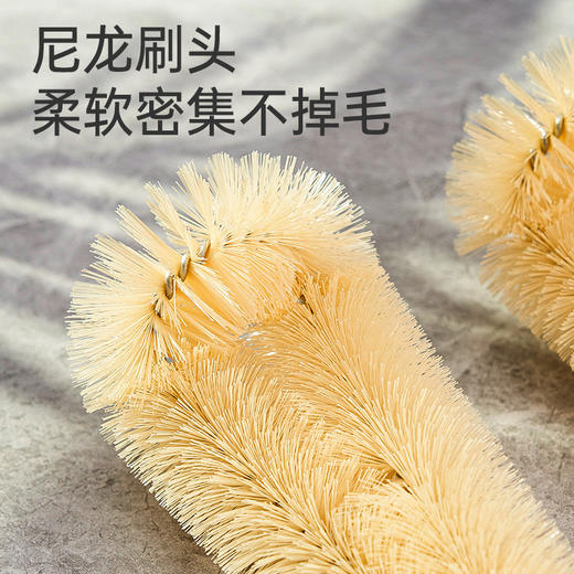 【清风徐来，便捷舒适！加长木柄杯刷】婴儿奶瓶刷套装尼龙厨房玻璃保温杯长柄清洁杯子刷特价清仓 商品图3