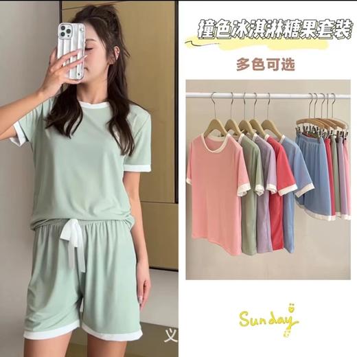 【冰丝面料，舒适透气】冰丝甜美睡衣，花簇溢彩。时尚设计，奢华享受。漫步花园，或静享午后。舒适随性，悠然自得。 商品图1