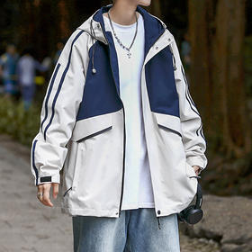 【新款DXC】大依优型大码连帽夹克加肥加大休闲胖子宽松外套上衣男装潮流