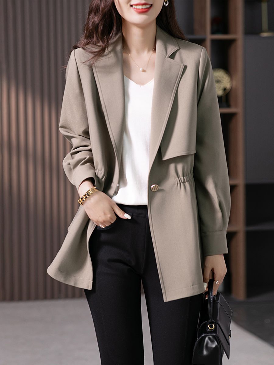 【定制15天】高级感轻奢风衣外套女2023秋季新款韩版收腰显瘦休闲百搭上衣