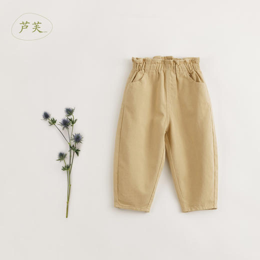 【马克珍妮 芦芙】秋装新款 女童花边腰纯棉牛仔裤 231776 商品图0