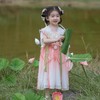 女童汉服粉色短袖古风刺绣襦裙连衣裙 商品缩略图3