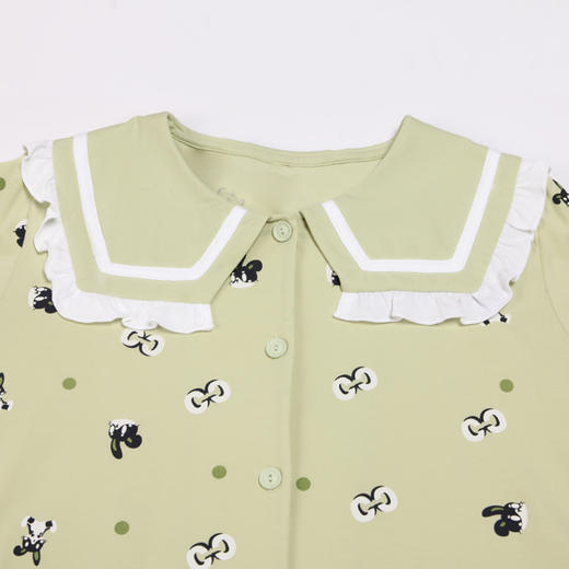 都市丽人生活家居女士睡衣26支CVC单面棉质薄款长袖长裤类家居服套装LH31M9 商品图4