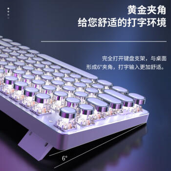 前行者（EWEADN）TK950无线蓝牙朋克机械键盘有线三模办公游戏通用电脑笔记本电竞青轴复古外设104键 白色白光 商品图0