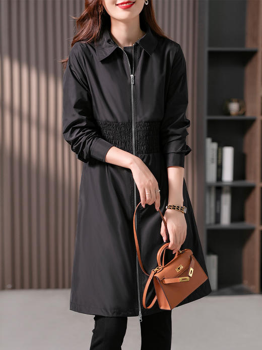 YX【定制15天】设计感小众收腰显瘦外套女2023秋季新款韩版中长款风衣大衣 商品图4