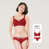 都市丽人自然舒适B杯适穿蕾丝内衣中厚款3/4杯常规文胸树脂胶圈三排扣新年本命年红品LB35M6 商品缩略图4